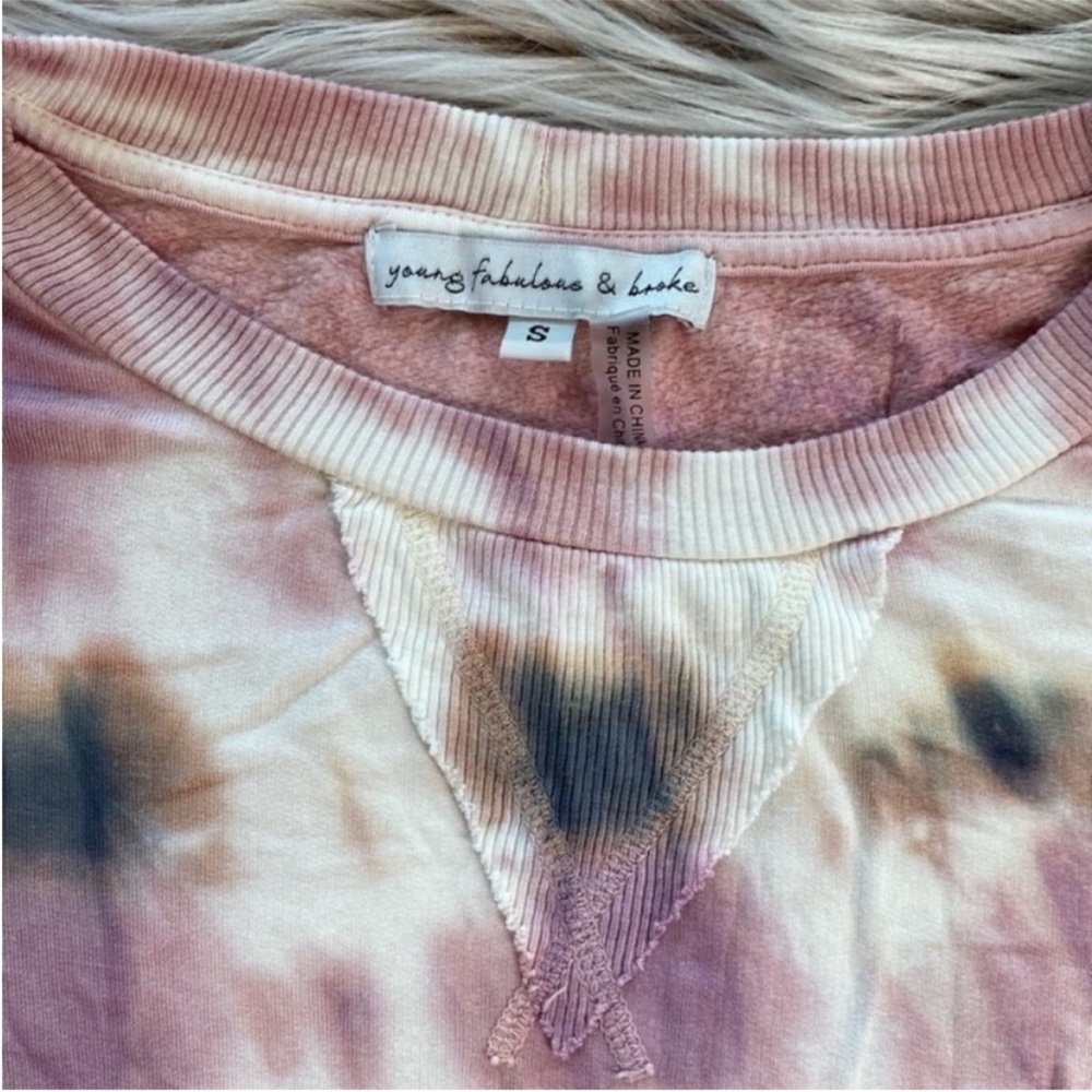 Young Fabulous & Broke Coraline Sweatshirt Pullover Sweater Tie Dye Womens Small - Picture 4 of 8